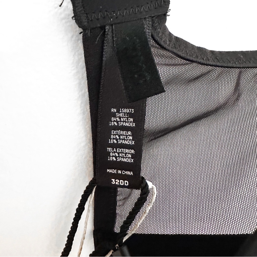 NWT Skims Ultra Fine Mesh Scoop Bra Sheer Underwire Onyx black sz 32DD - Picture 8 of 10